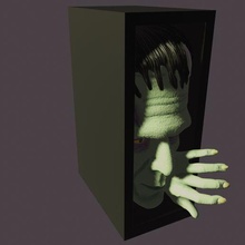 kitap kuytu Frankenstein Sanat ayracı kitaplık cadılar bayramı 3d print model - Mito3D
