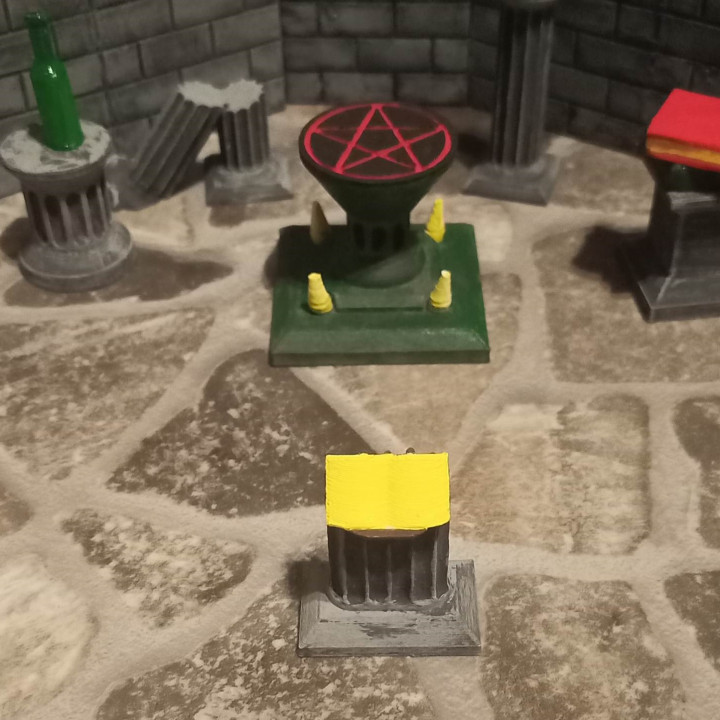 libro piedistallo accessorio parte tavolo miniatura fantasia medievale 3D print model - Mito3D