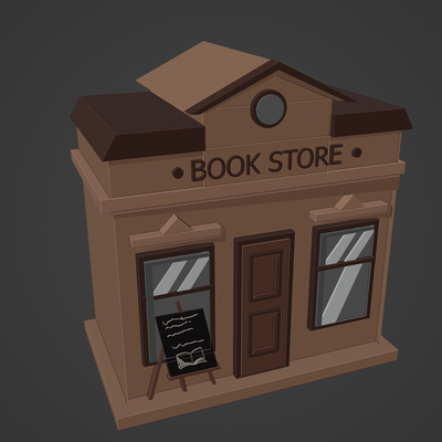 kitap mağaza modern bina ev book store mimari pencere gökyüzü apartman iç çatı balkon cephe yerleşim dış hikaye gökdelen cartoon home karikatür 3d print model - Mito3D
