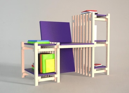bibliothèque chaise multifonctionnel maison déco meubles 3d print model - Mito3D