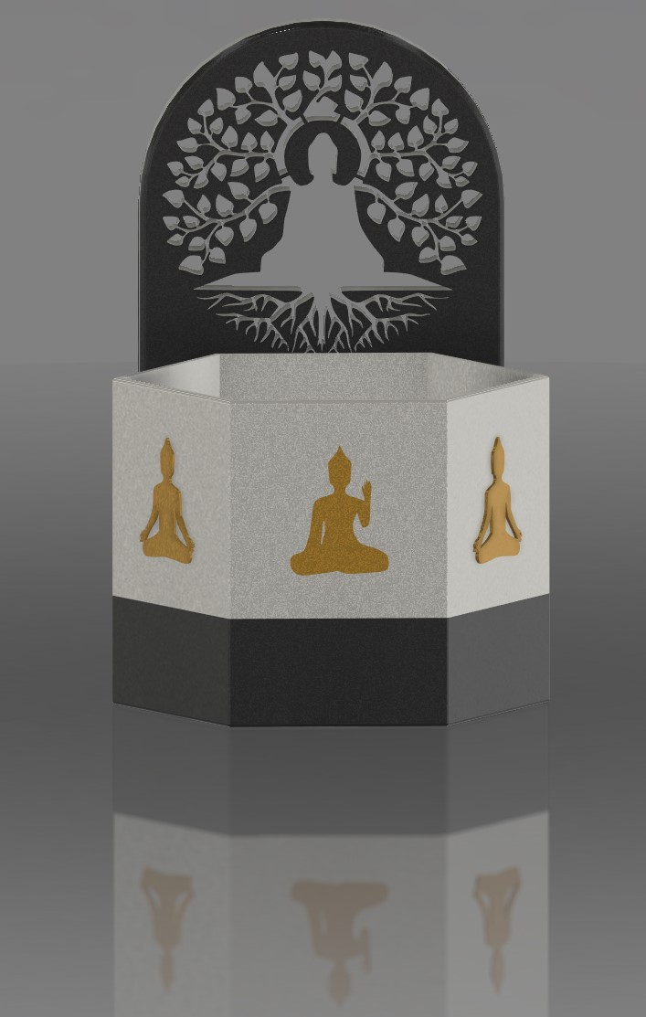 Buchstütze klein Blume Topf Buddha thematisch Buch Blumentopf Gelassener Budha Dekor Wohnkultur Design Bücher 3D print model - Mito3D