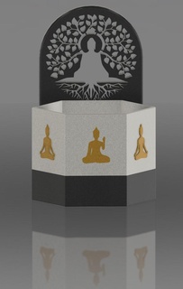 bookend small flower pot buddha themed book flowerpot suculent budha decor homedecor design books 3d print model - Mito3D