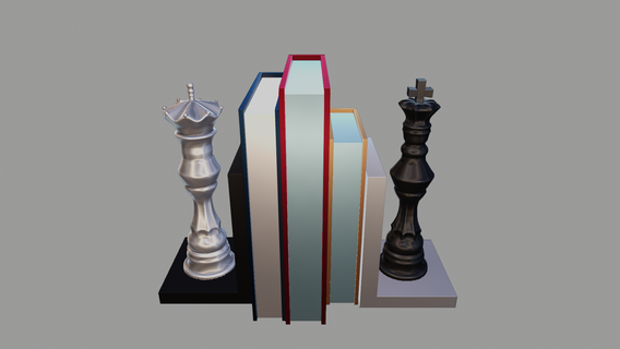 suporte livro xadrez pedaçoxadrez rei rainha borda esculpir alívio quadro Armação arte 3d print model - Mito3D