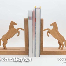 bookends horses cnc home organization zenziwerken woodworking wood sorotec basicline reading plywood horse router bookend book 3d print model - Mito3D