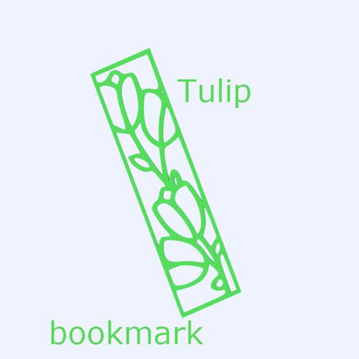 bookmark 'tulip' tulip flower valentine valentines day bookstop book books reading read hobby paper organizer organize organization 3D print model - Mito3D