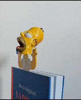 bookmark - homer simpson drooling reading tvseries 3d print model - Mito3D
