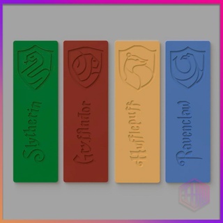 bookmark pack hogwarts houses - harry potter bookmarks separator slytherin ravenclaw gryffindor hufflepuff magic magicians books reading 3d print model - Mito3D