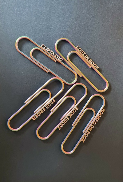 bookmark paperclip collection organiser test print easy simple design stationary book gadget art paper 3d print model - Mito3D