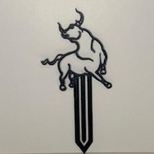 signet Taureau signe marque feuille livre taureau stylisé zodiaque animal ferme animaux vache 3d print model - Mito3D