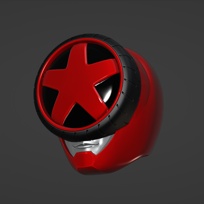 bohnenzüchter rot helm super sentai boomboonger segen 3d print model - Mito3D
