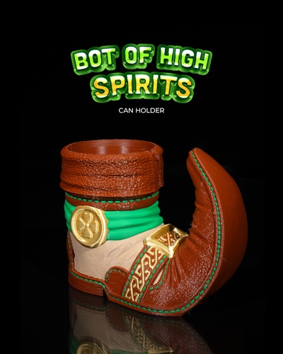 bota of alto espíritos suporte st patricks feriado temático humor diversão 3d print model - Mito3D