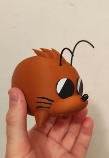 boota gurren lagann anime cute pig mole drill 3d print model - Mito3D