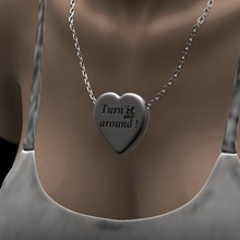 booty heart text turn it-me jewelry pendant necklace 3d print model - Mito3D