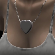 bottino cuore testo gioielleria pendente collana 3d print model - Mito3D