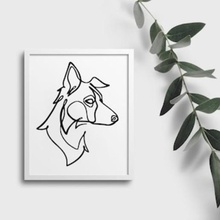 frontière colley art chien minimal mural 2d animal 3d print model - Mito3D