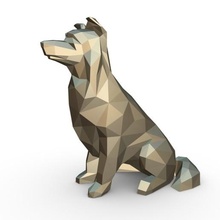 border collie dog animal pet shepherd miniatures mammal dogs art gift print origami 3dprint decor figurine figurines interior design sculpture statue toy lowpoly poly low-poly 3d print model - Mito3D