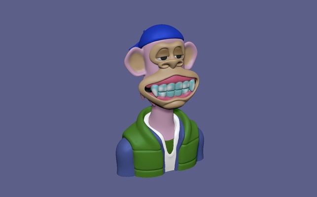 entediado macaco fracasso justin bieber iate clube baia nft arte 3d print model - Mito3D