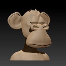 bored ape monkey nft bust art 3d print model - Mito3D