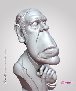 Borges scrittore fallimento scultura letteratura argentina jorge luis biorges alep 3d print model - Mito3D