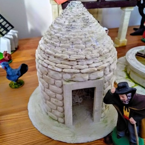 borie dry stone shelter game house santon scenery miniature mock-up 3D print model - Mito3D
