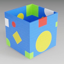 boring multicolor cube various colours test simple 3d print model - Mito3D