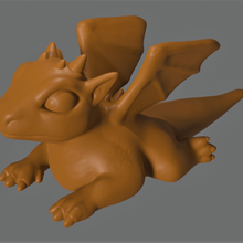 boris baby dragon art animal decoration fairy tale sculpture lizard drake rpg tabletop toy 3d print model - Mito3D
