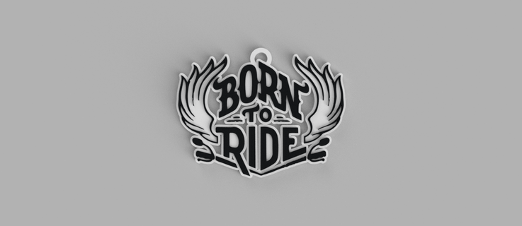 born ride keychain - pendant earring 3d print model - Mito3D