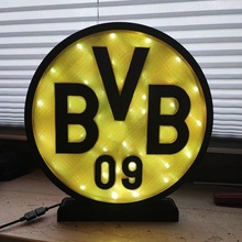 Borussia Dortmund conduziu luminária ventilador logotipo 3d print model - Mito3D