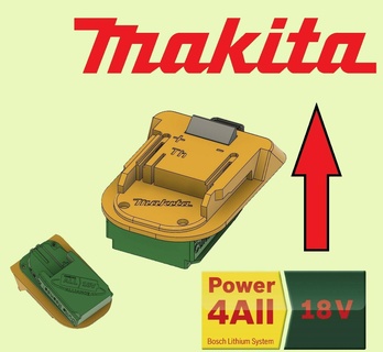 bosch 4all makita lxt 4 18v Cacciavite batteria adattatore 3d print model - Mito3D