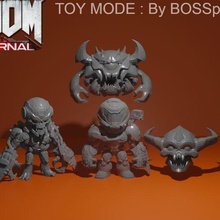 bossposes - doom eternal toy mode collection art games miniature figures paint figure resin ender bethesda nintendo 3d print model - Mito3D