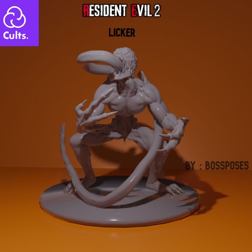 bossposes - re 2 licker art resident evil n64 miniature set mini leon figures stl 3dprinting 3D print model - Mito3D