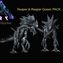 bossposes -ark -reaper & reaper queen double pack game ark survivor wyvern dragon wyrm miniature quality paint fyp printable 3d printer video games 3d print model - Mito3D