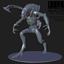 bossposes -avp - predalien game alien predator movie film figure paint stl minuature quality 3d print model - Mito3D