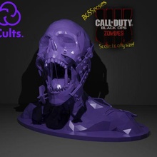 bossposes -call duty zombie bust art cod duty videogame bust paint figure miniature scultpure zombie gun parody craft shelf model 2022