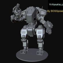 jefe propone titanfall 2 holo scortch juego caída Titán piloto juguete figura pintar miniatura diorama n64 LED zelda nintendo Arte estante impresión 3d print model - Mito3D