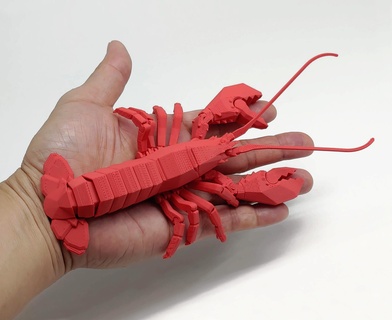 boston lobster animal toy low poly math art 3d print model - Mito3D