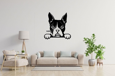 boston terrier cão deco casa 3d print model - Mito3D