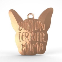 boston terrier pingente joalheria cão animal moda jóia 3d print model - Mito3D