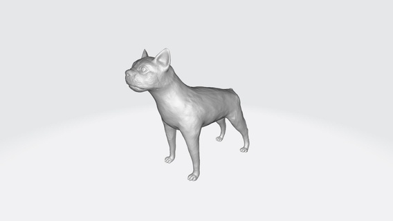 boston pousado estatueta cão animal domesticado arte brinquedo interior decoração estátua 3d print model - Mito3D