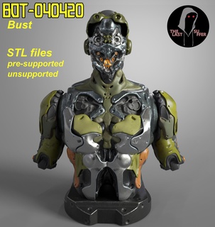 bot 040420 buste robot mecha surface dure 3dprinting mech mécanique jouet 3d print model - Mito3D