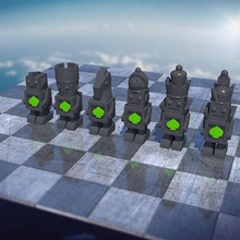 bot set di scacchi nero vari robot tinkercad 3d print model - Mito3D