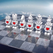 bot chess set white game robot tinkercad 3d print model - Mito3D