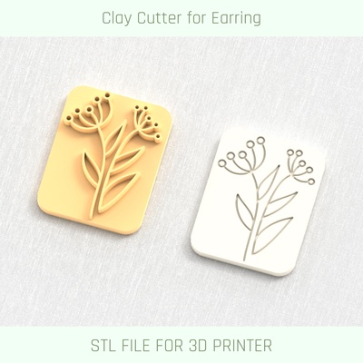 botanical leaf clay stamp ceramic texture stl earring polymer cutter tool jewellry mini cutters mirco stamps embossing 3d print model - Mito3D