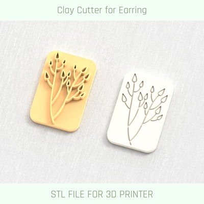 botanical leaf clay stamp ceramic texture stl earring polymer cutter tool jewellry mini cutters mirco stamps embossing 3d print model - Mito3D