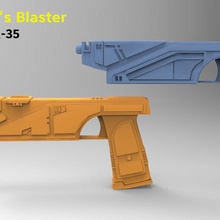both sabine wren blasters westar-35 gadget trigger props prop cosplay female girl star wars weapon orange blue blaster pistol gun rebels 3d print model - Mito3D