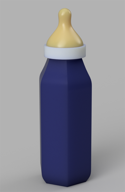 flasche babys brust kunst replik nippel babyflasche spielzeug stichprobe trophäen vergeben 3d print model - Mito3D