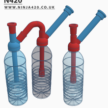 bottle bong travel pro diy water pipe hidden dual mini perk 3d print model - Mito3D