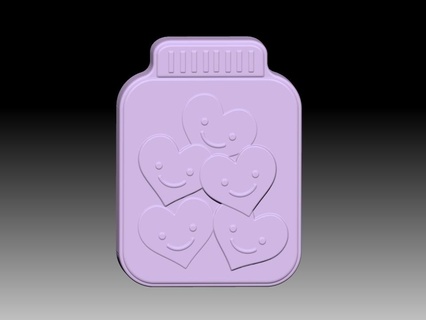 garrafa corações sólido xampu mofo Sabonete bomba casa bombas banho shampoo pressione coração cupido namorados 3d print model - Mito3D