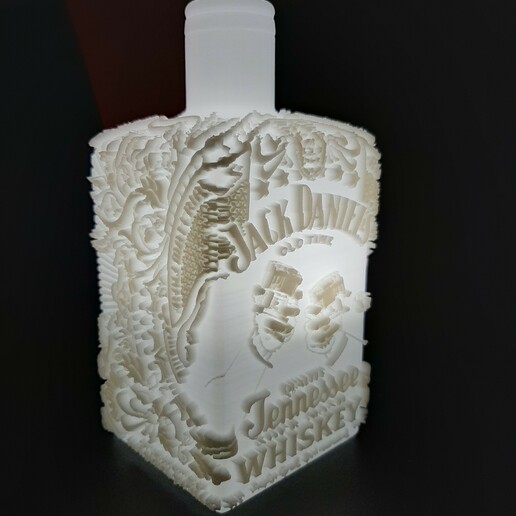 bottiglia litofania jack daniels Whisky vino alcol 3D print model - Mito3D