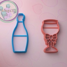 bottle wineglass cookie cutter cutting cake cutters stamps cookiecutter frame bell christmas skates sled deer clay heart love car valentine'sday 3d print model - Mito3D